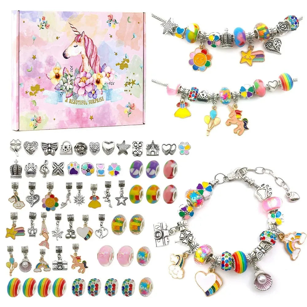 DIY Beaded Bracelet Craft Kit with Storage Box for Kids