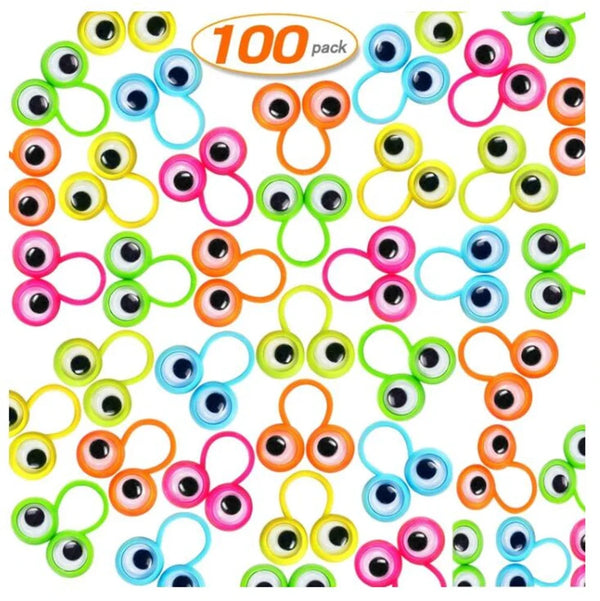 A large collection of 100 colorful finger puppet toys for children