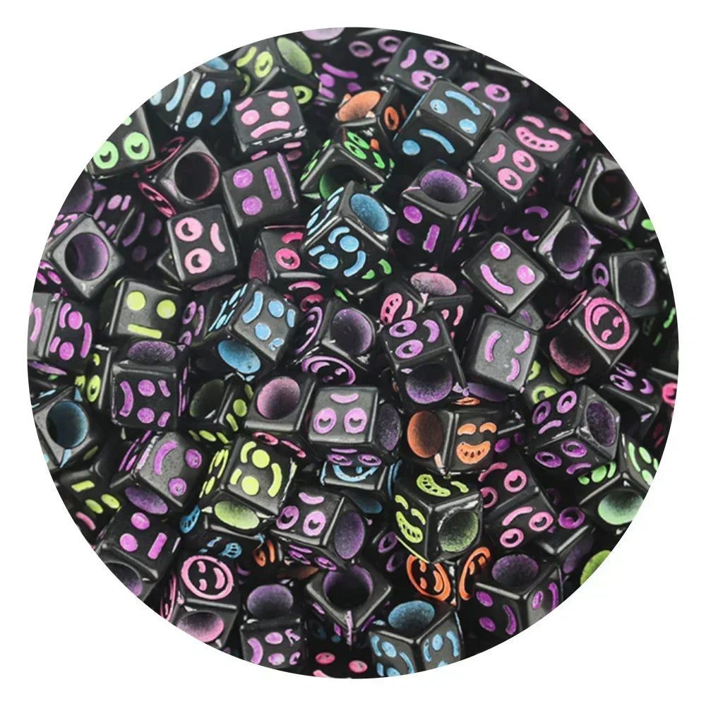 Acrylic Alphabet Beads for Jewelry Making - Mixed Letter Cubes