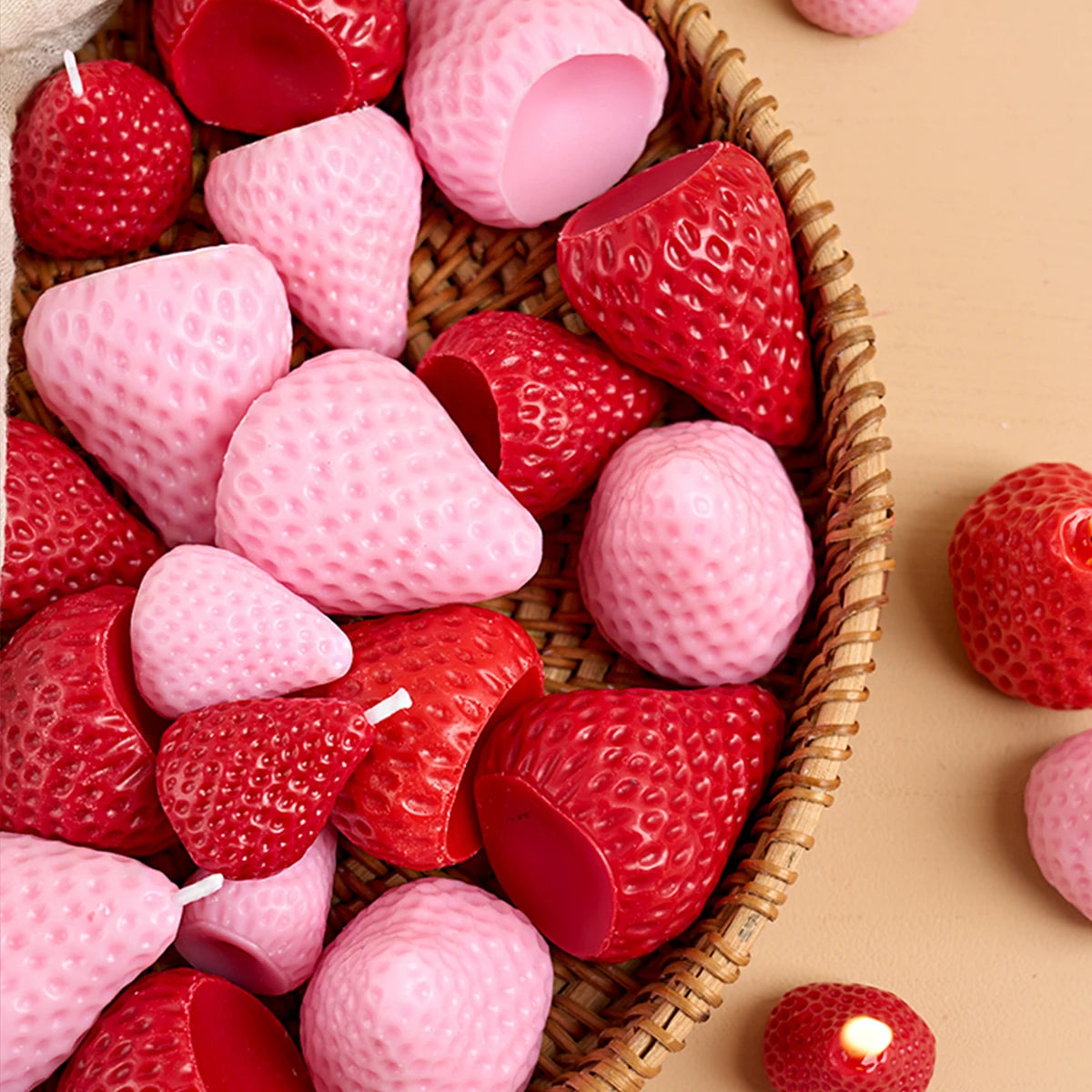 Strawberry Shaped Silicone Candle Mold for DIY Crafts
