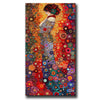 A diamond painting featuring a woman in a vibrant, colorful, abstract pattern inspired by Gustav Klimt.