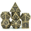 Steampunk Metal Dice Set - 7-Piece Polyhedral RPG Dice