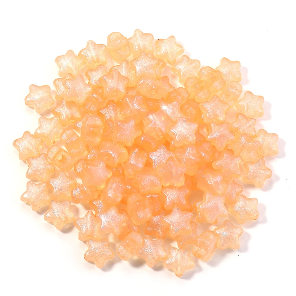 Mermaid Star Acrylic Beads – 10mm Luminous Loose Beads for DIY Jewelry