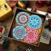 Mandala Floral Diamond Art Coaster Set with Stand