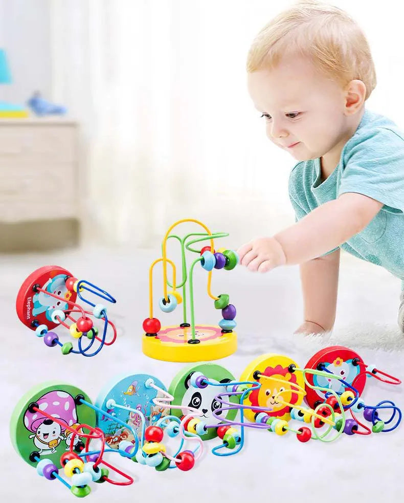 Montessori Wooden Bead Maze Toy for Toddlers