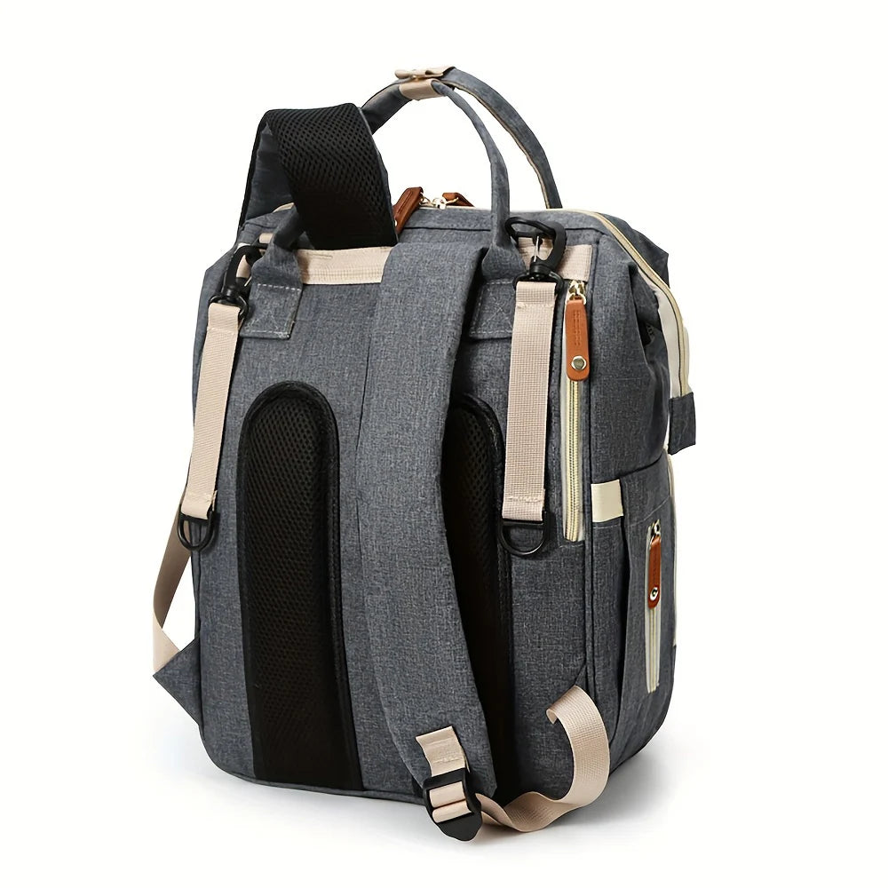 Quilted Multi-Compartment Diaper Bag Backpack