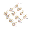 A collection of gold or silver rhinestone heart charms and star charms with various sizes shown against a white background.