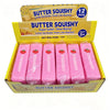 A box of 12 pink butter squishy toys shaped like strawberries for stress relief