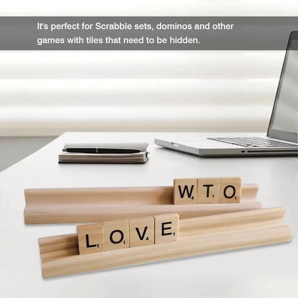 Portable Wooden Domino Trays (Set of 4)