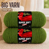 Two skeins of bright green super soft 100% acrylic yarn for knitting and crochet