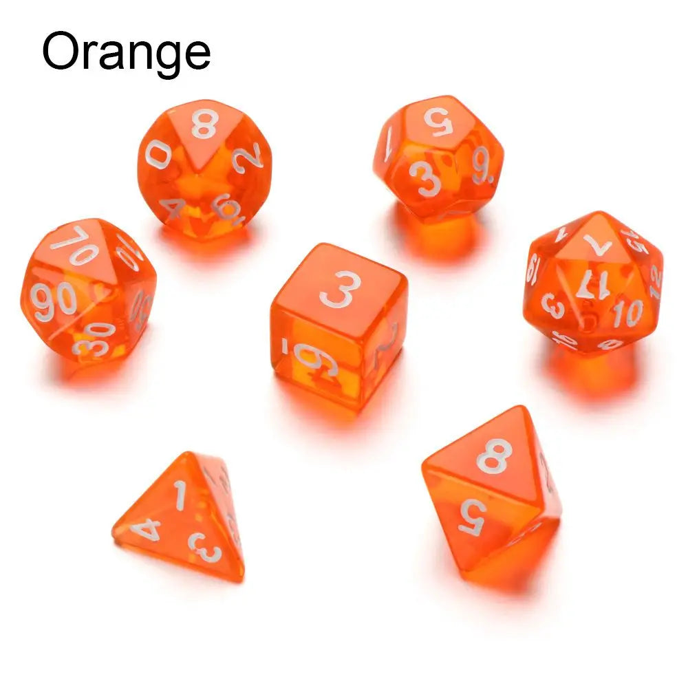 7-Piece Polyhedral Dice Set with Dual-Color Design for RPG and Tabletop Games