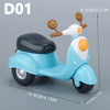 A light blue 1:12 scale dollhouse furniture set featuring a scooter or vehicle accessory.
