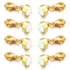 A set of gold-colored magnetic clasps for jewelry making shown in various angles.