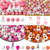 A collection of colorful silicone beads in various shapes and Halloween-themed designs for jewelry and crafting.
