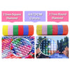 A set of 2.5mm square and 2.7mm round colored diamonds for a 447DCM diamond painting kit