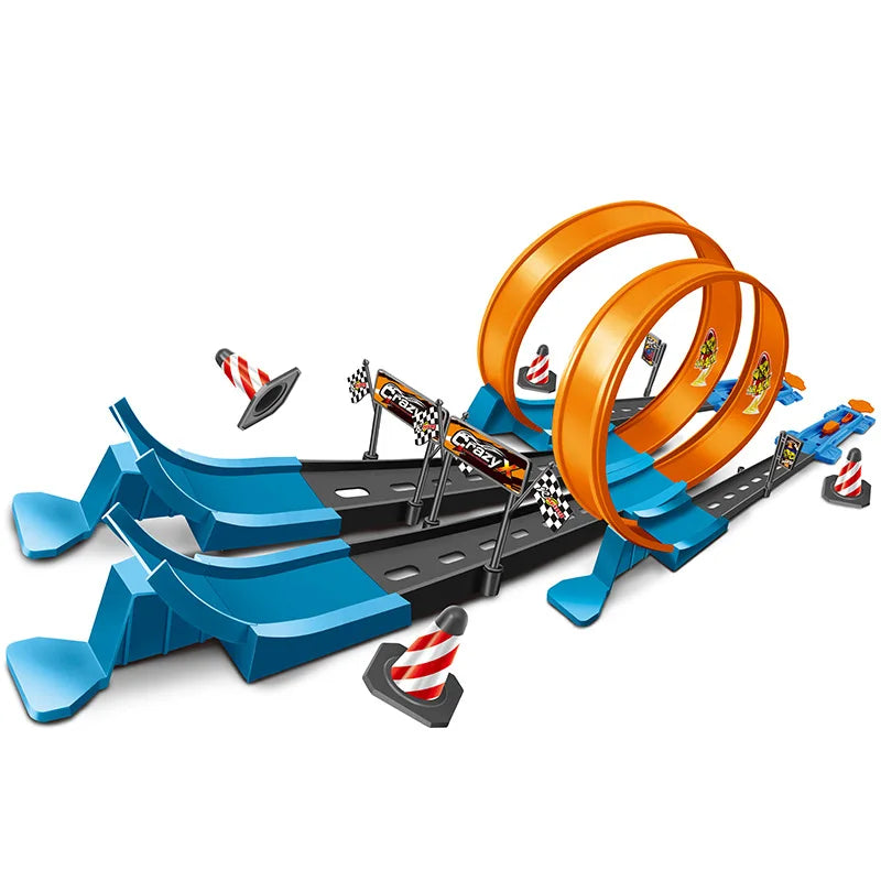 Double-Loop Racing Track Set with Inertia Cars