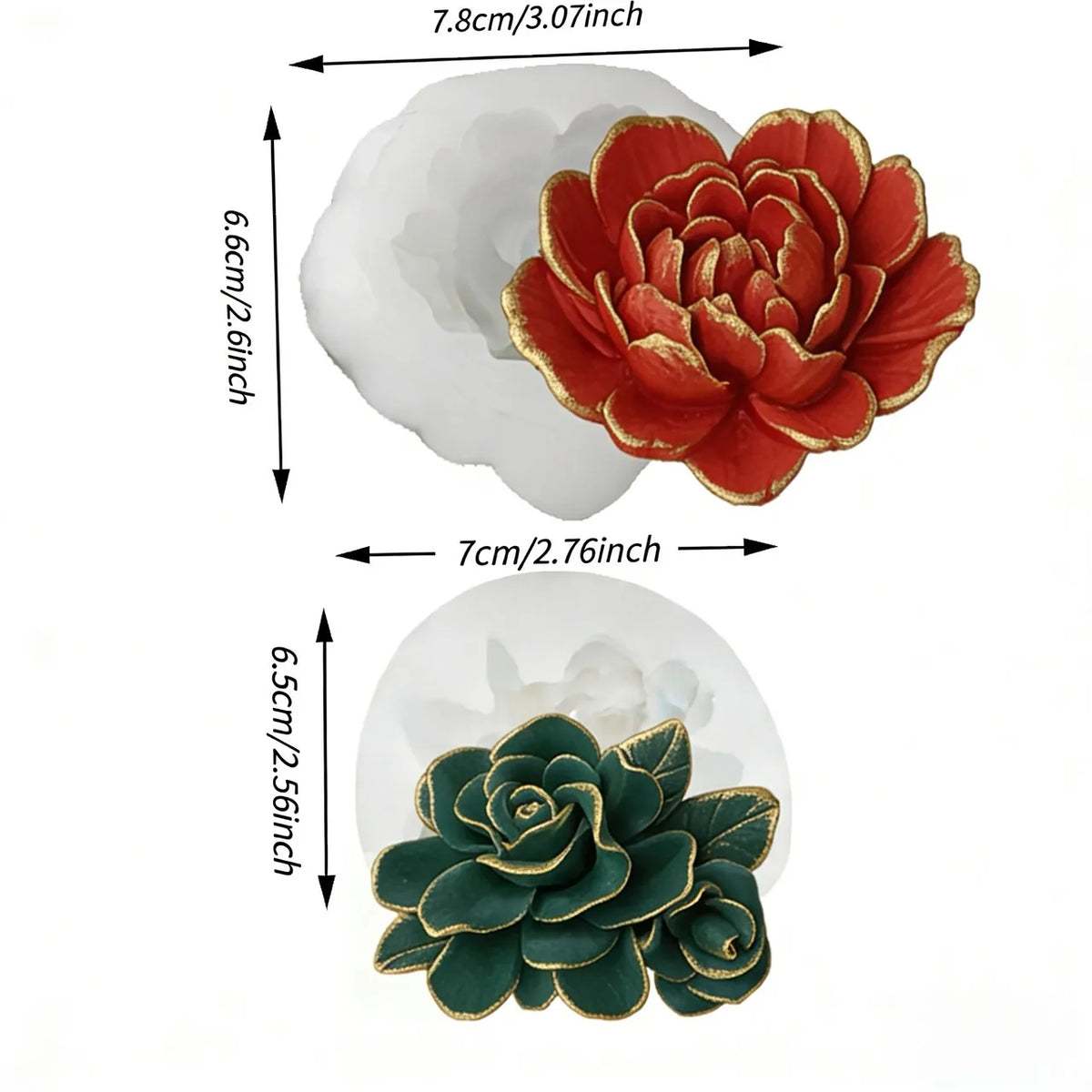Reusable Rose Silicone Mold with Realistic Layered Petals