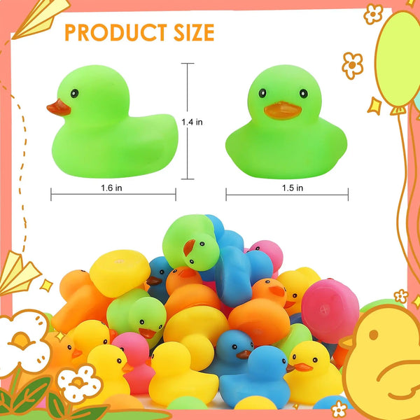 Multicolor Mini Rubber Ducks – Fun Bath Toys & Party Favors
