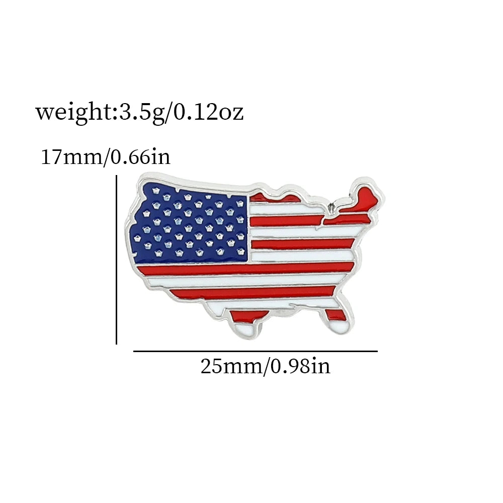 American Flag Cross Enamel Brooch Pin