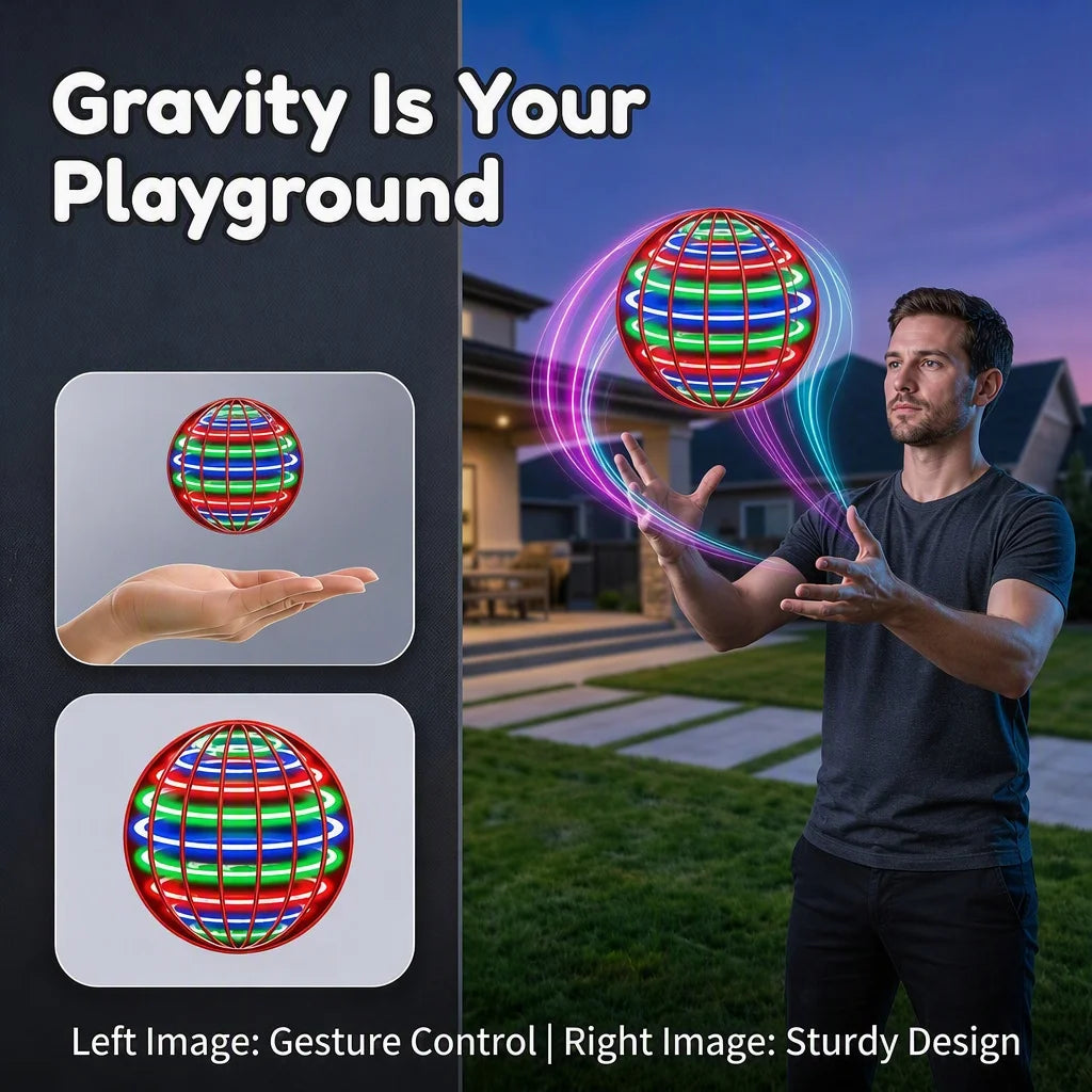 Hand-Controlled Flying Ball with Color LED Lights