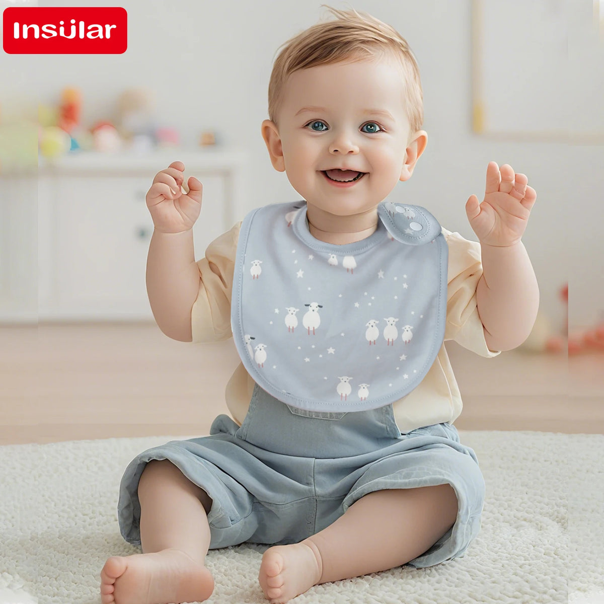 Soft Cotton Baby Bibs (5-Pack) with U-Shaped Catch-All Design