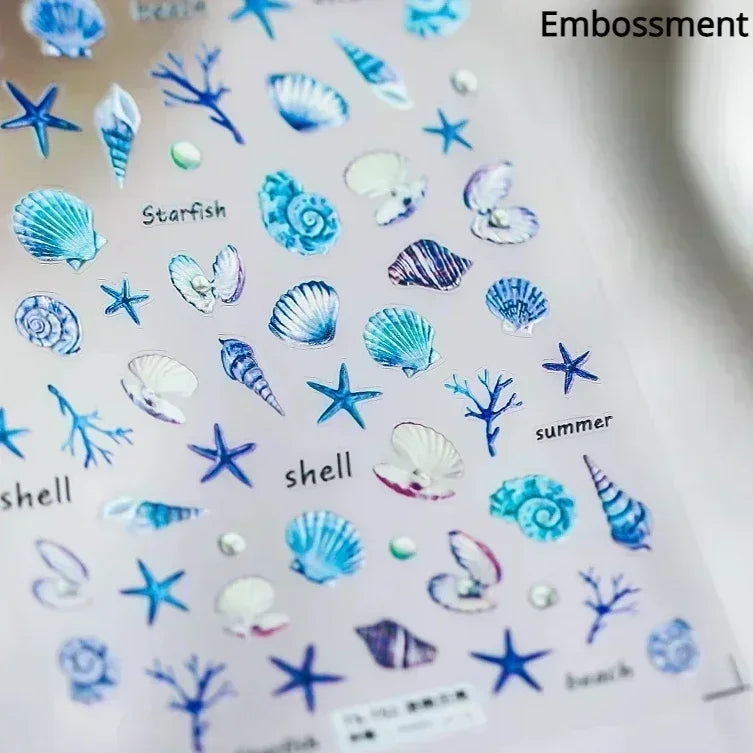 Ocean-Inspired Nail Art Sticker Set