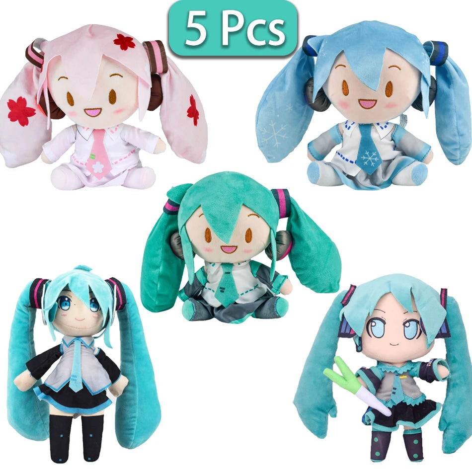 Hatsune Miku Plush Doll – Cute 20cm Anime Sitting Figure