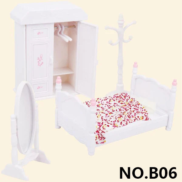 Forest Animal Miniature Dollhouse Furniture Set – 1/12 Scale Bedroom, Kitchen & Bathroom Decor