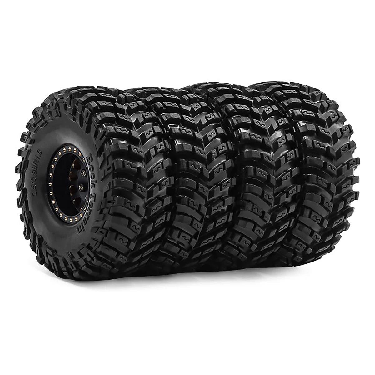 Brass Beadlock Wheel & Tire Set for 1/24 & 1/18 RC Crawlers