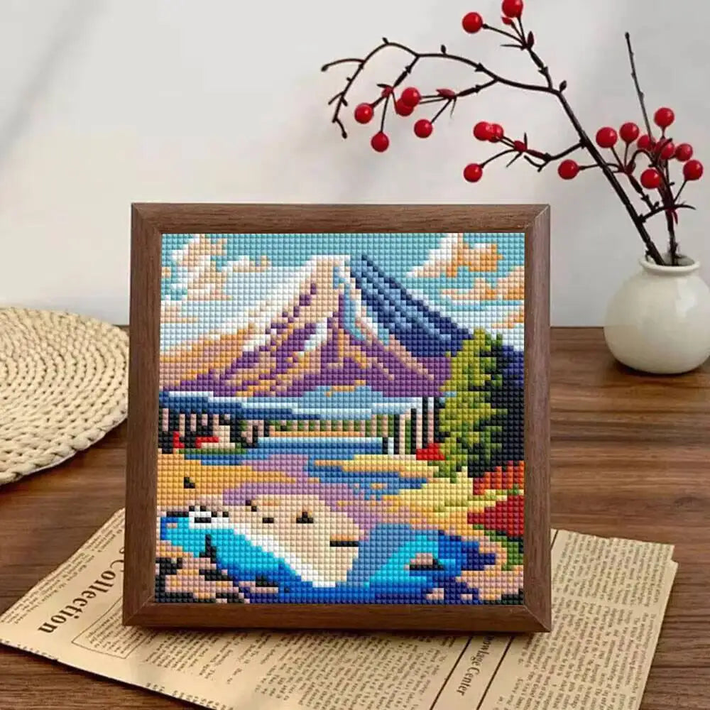 12-Piece Sunset Mountain Diamond Painting Craft Kit
