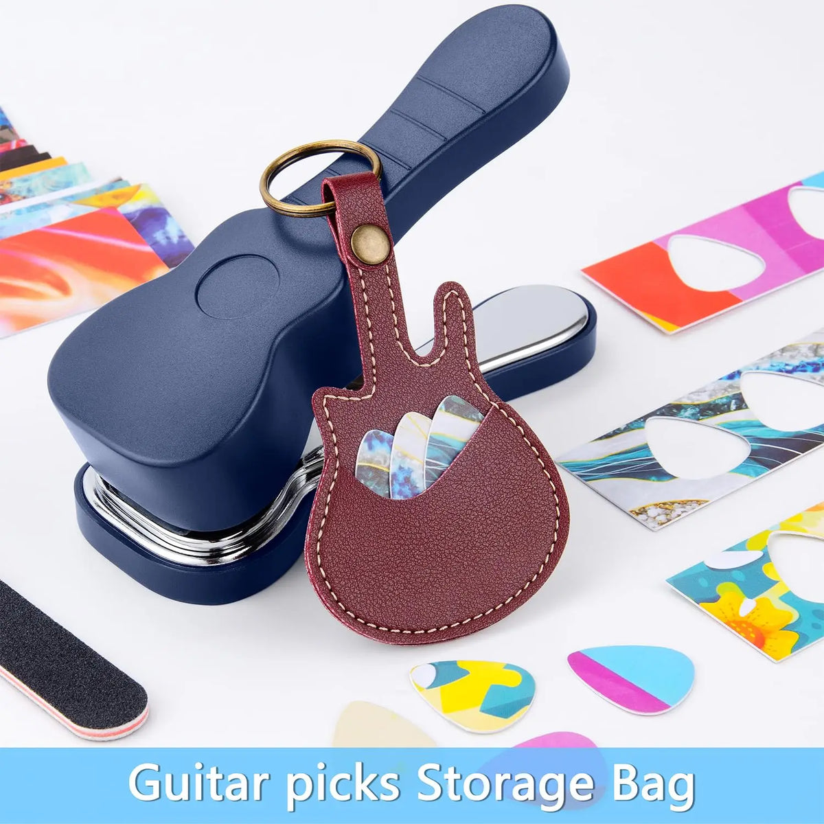 Guitar Pick Punch Kit with 15 Blank Pick Strips