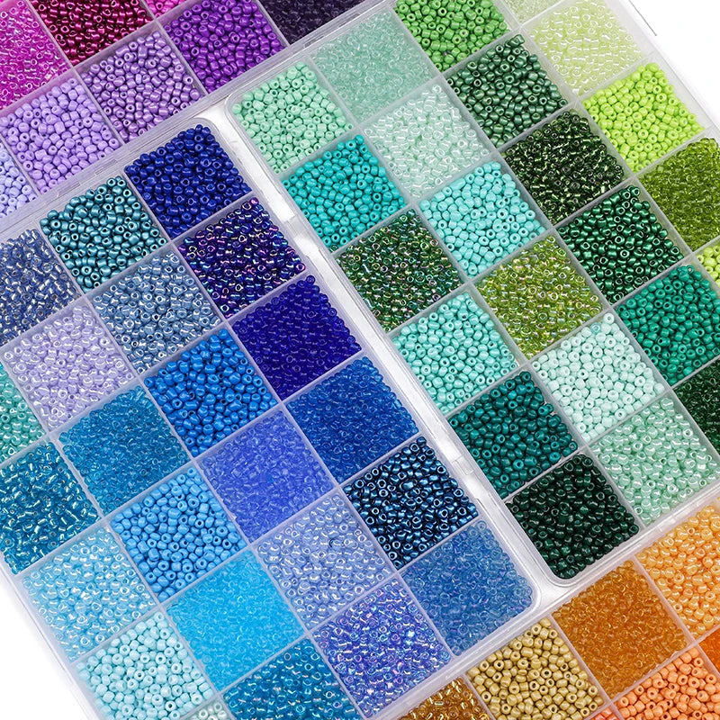 5200+ Glass Rice Beads in 24 Colors for DIY Jewelry Making