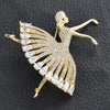 Ballerina Dancer Rhinestone Brooch for Women