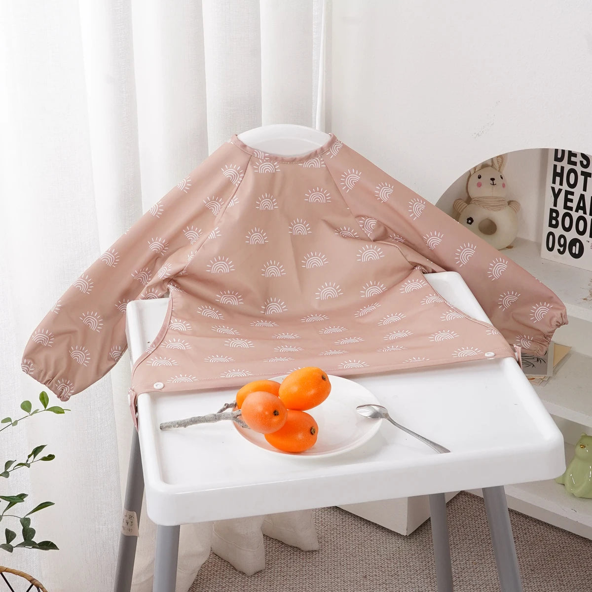Waterproof Long-Sleeve Baby Bibs with Cute Designs