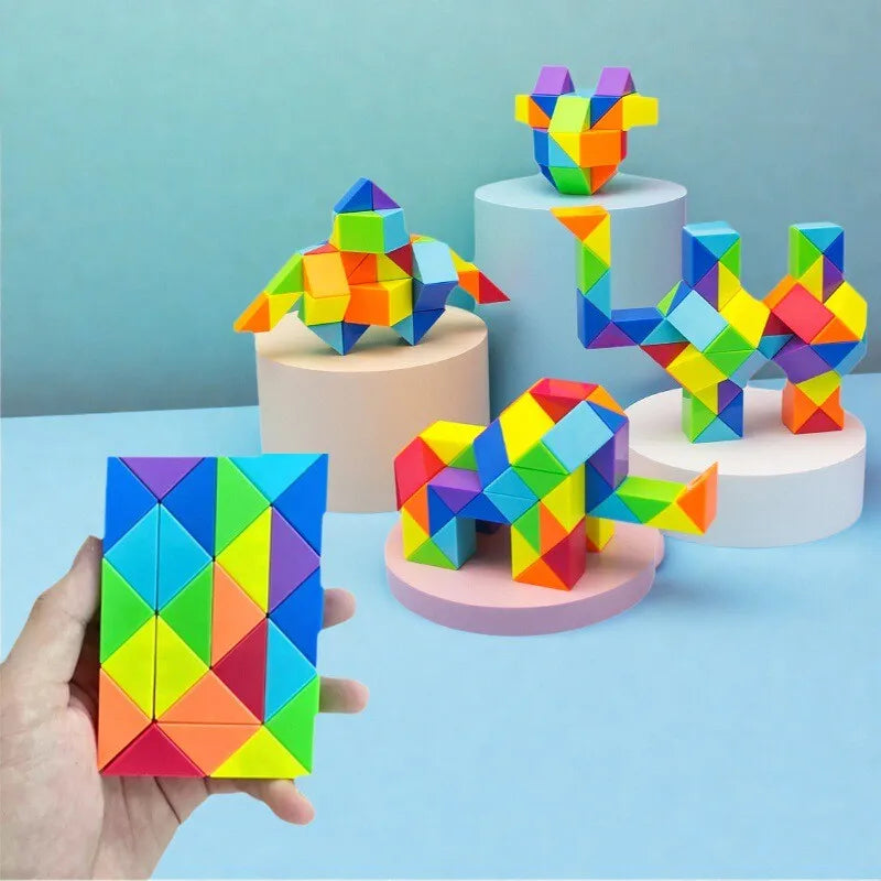 Rainbow Twist Puzzle Snake – Creative Fidget Toy for Kids & Adults