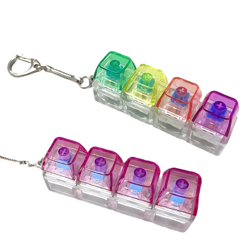LED Crystal Keyboard Keychain Fidget Toy