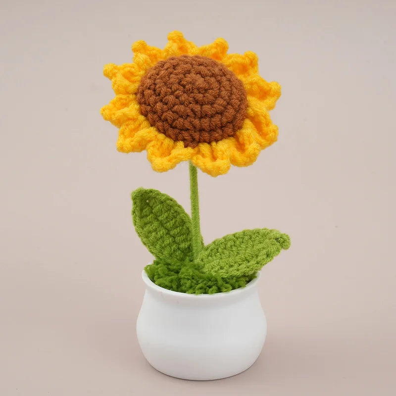 Handmade Crochet Sunflower in Pot