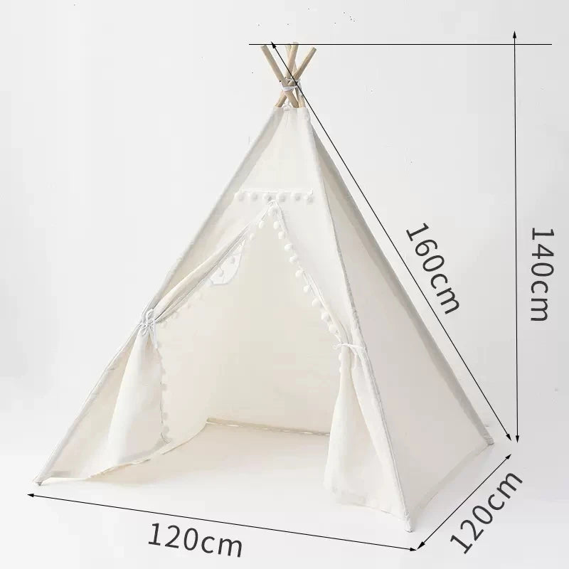 Kids' Foldable Teepee Play Tent with Curtains