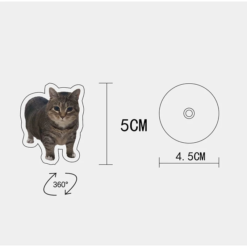 Rotating Cat Figurine Desk Decor