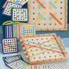 Wooden lacing boards and colorful ropes for children's shoe-tying practice and Montessori activities