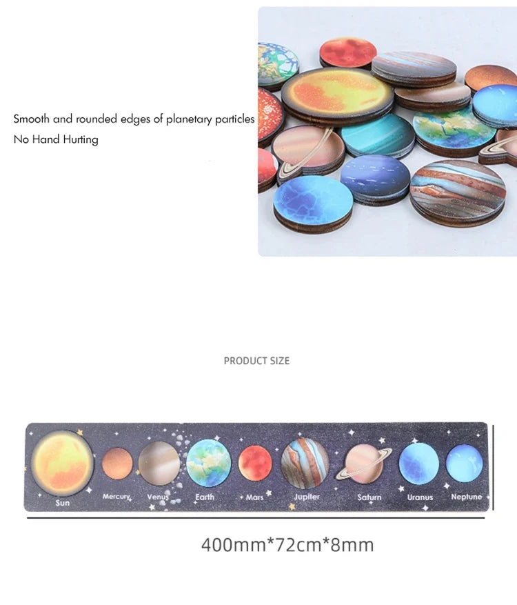 Montessori Wooden Solar System Puzzle for Kids