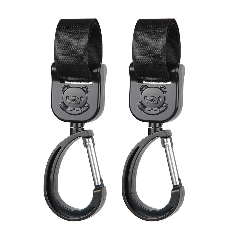 360° Rotating Stroller Bag Hooks – Universal Organizer for Baby Prams