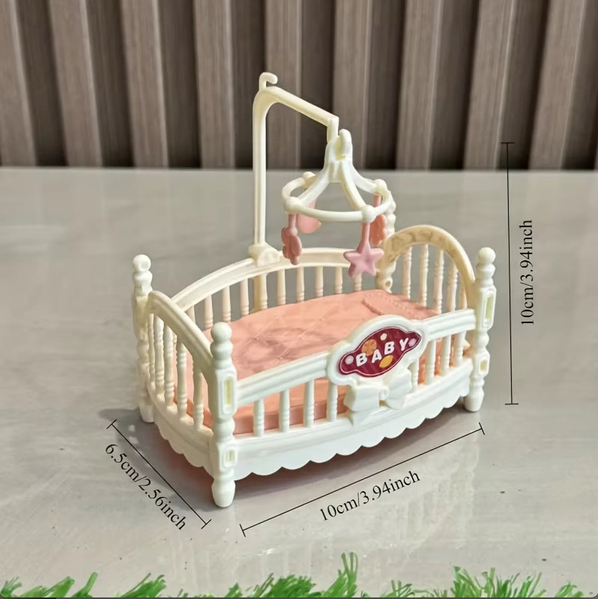 Miniature Dollhouse Cradle Bed with Charming Design