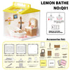 Lemon Bathe NO:Q01 miniature DIY dollhouse furniture assembly kit with accessories