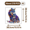 A jigsaw puzzle featuring a fox and a bear, with dimensions of 38.5cm by 38.5cm.
