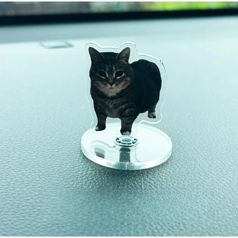 Rotating Cat Figurine Desk Decor