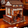 DIY Wooden Miniature Japanese Tavern Model Kit with LED Lighting