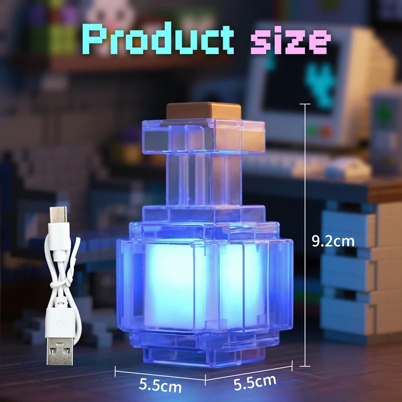 A clear blue LED pixel wind decoration light is shown with dimensions and a USB connector.