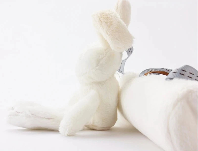 Hanging Plush Rabbit Rattle Toy for Strollers and Cribs