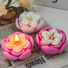 Pink rose flower silicone mold used for making candles and soap